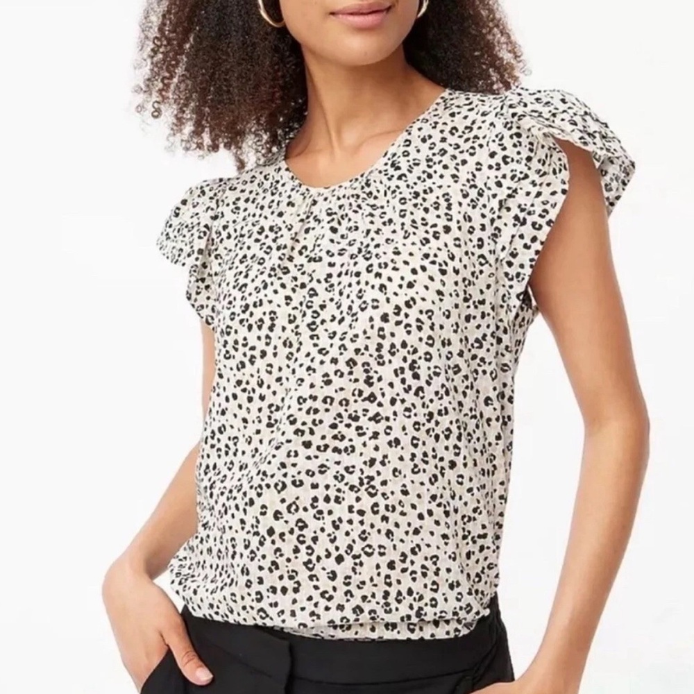 NWT J. Crew Flutter Sleeve Top